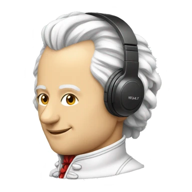 Mozart with Headphone sticker