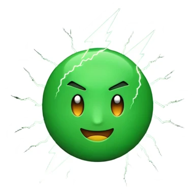 an emoji its coulure black and green have lightning and movable in it ( Mody ) sticker