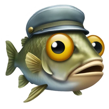 Fish wearing a Military Helmet  sticker
