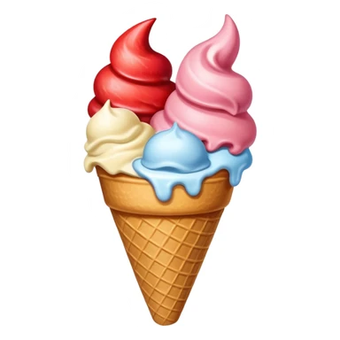two or three scoops stacked in a cone sticker