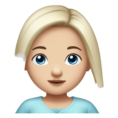 newborn baby gril daughter with dark straight hair and blue eyes sticker