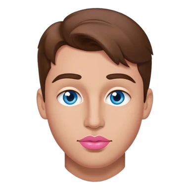 My sexy boyfriend who has blue eyes, brown hair, big sexy nose and plump pink sexy lips and he is very beautiful and cute  sticker