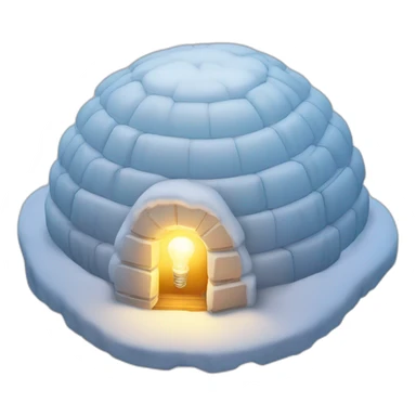 igloo with idea bulb glowing sticker