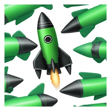 green and black rocket ship sticker