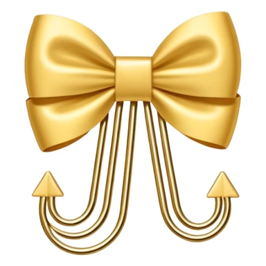 one gold paper clip with a white bow in the middle sticker