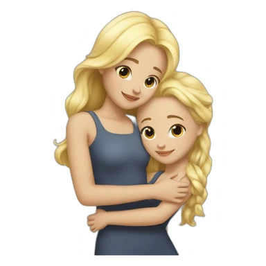 hug blonde and brunette girls sticker