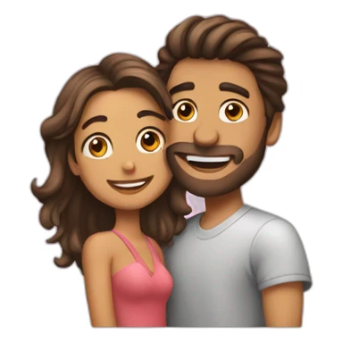 una chica y un chico abrazandose sticker