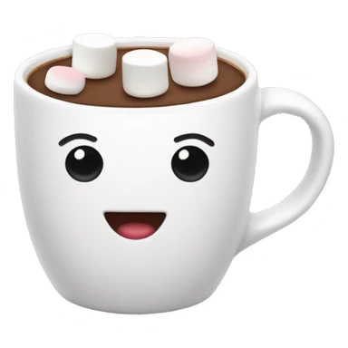 hot coco in a white mug with marshmallows  sticker