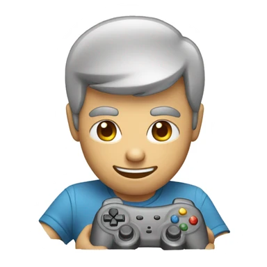 man playing games on a gamepad sticker