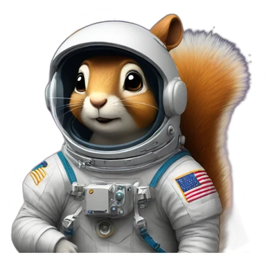 astronaut squirrel looking pensively at the night sky sticker