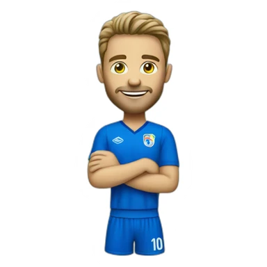 Fußball Fan mit blauem Trikot sticker