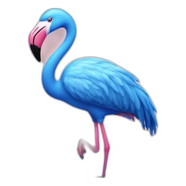 blue flamingo sticker