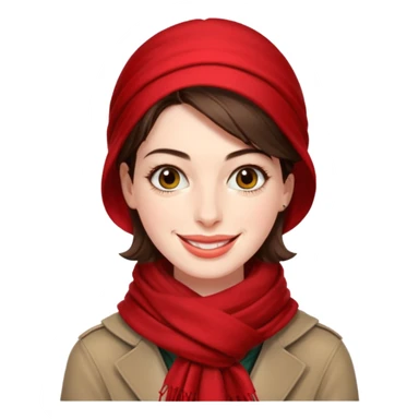 Anne Hathaway with red scarf sticker