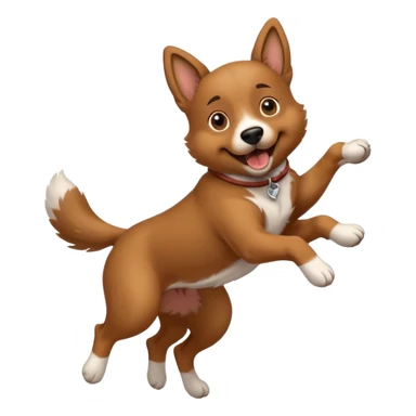 dog jumping in the air sticker