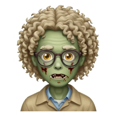Um zombie com óculos e cabelo cacheado  sticker