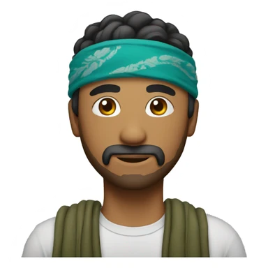 man in haki color bandana sticker