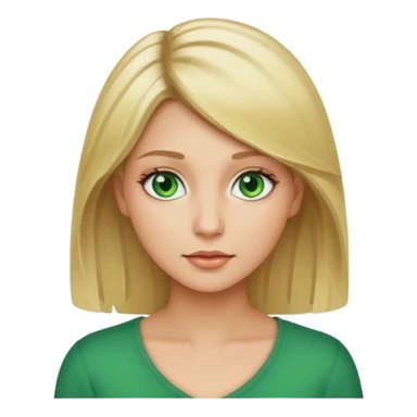 Thumbs down. Woman.  Blonde with high lights. Green eyes sticker