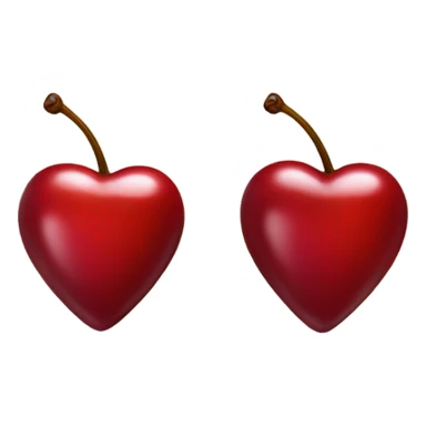 Shiny, Deeper red, heart shaped cherries sticker