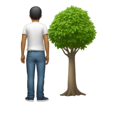 Man peeing on a tree  sticker