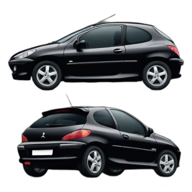 Peugeot 206 noire sticker