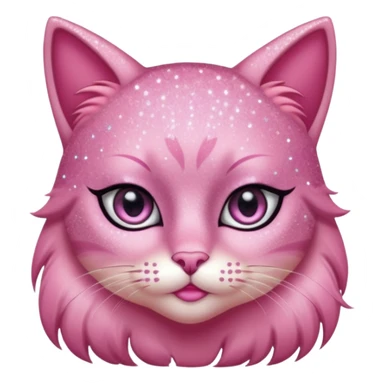glitter sexy pink cat sticker