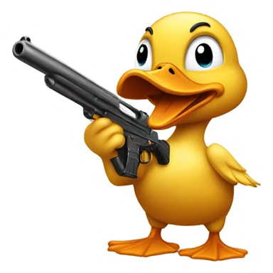 Duck has muscles with a gun sticker