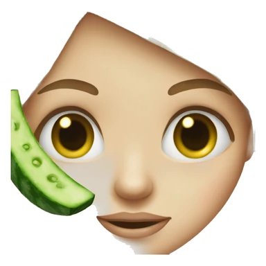 girl with cucumber on eyes sticker