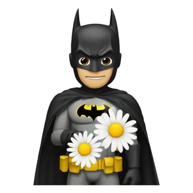 Batman with a daisy sticker