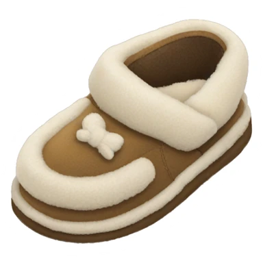 Create a pair of slippers with the brand UGG on it sticker