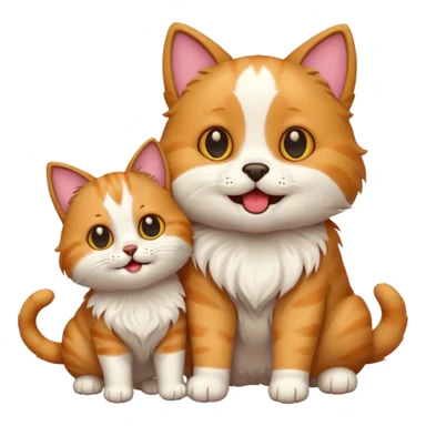 Cat play with the dog sticker