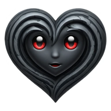 emo heart with a dark swirl sticker