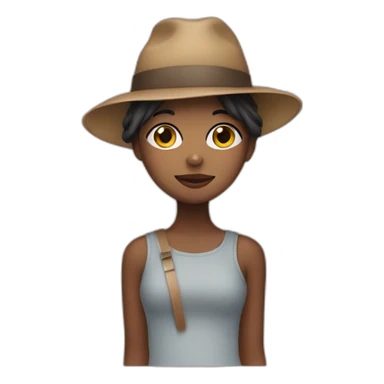 Girl wearing a hat and mask sticker