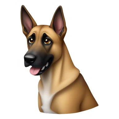 malinois prends des notes avec un crayn sticker