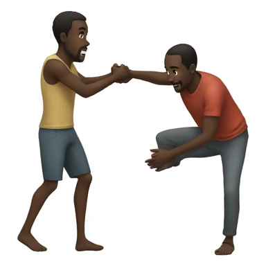 an african man saving another african man sticker