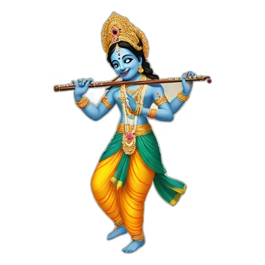 Radha krishna with flute sticker