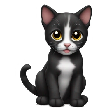 cute black girl kitten sticker