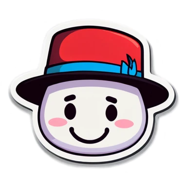 Doodle wearing hat sticker