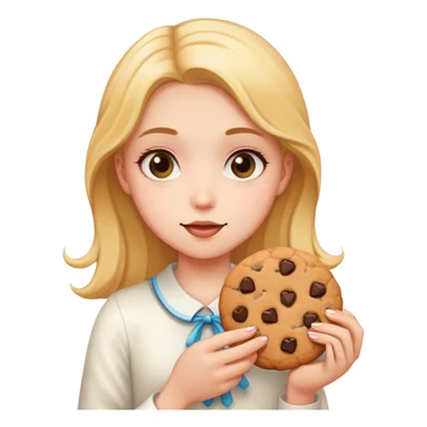Ugly girl holding a cookie sticker