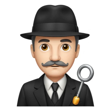 Mobster with Suit with grey mustach and hat sticker