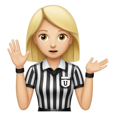blonde sports referee calling time out sticker