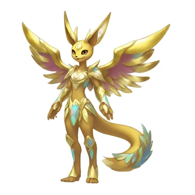 Anthro Sona Colorful Shiny Godly Celestial Shiny Fakemon Full Body sticker