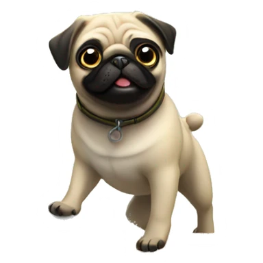 Pug surfando no mar sticker