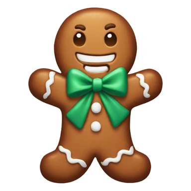 Gingerbread man with bow sticker