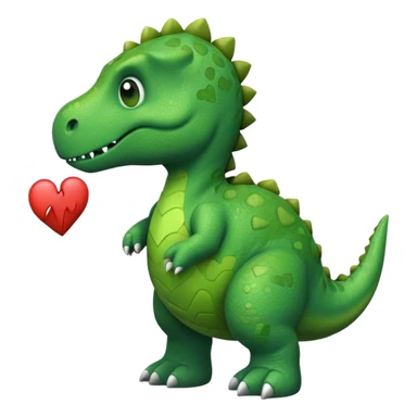 dinosaur with a broken heart sticker