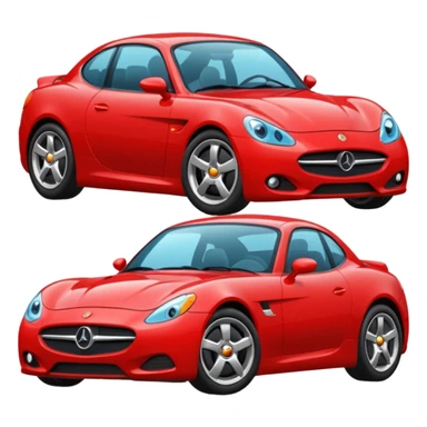 cartoon style red modern car sticker