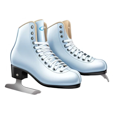 An icon showing a pair of elegant figure skates placed on the smooth, sparkling ice of a grand ice arena. The rink is surrounded by cheering spectators and soft arena lights, creating a beautiful, dynamic atmosphere. Transparent background highlights the grace and beauty of figure skating. sticker