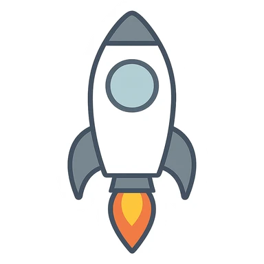 simple rocket ship, clean and minimalistic, general style sticker