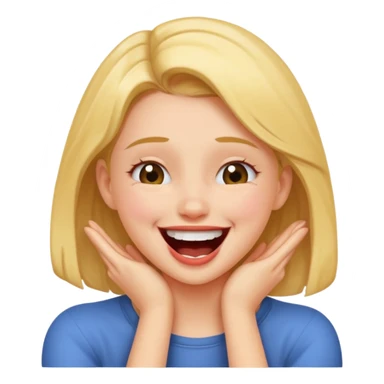 girl squeezing her neck while laughing  sticker