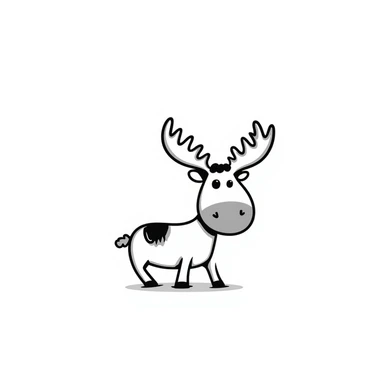 Hand drawn doodle style moose sticker