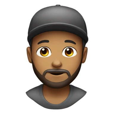 boy with beard on his cheeks and backwards cap sticker